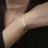 925 Silver-Plated Flat Snake Chain Double-Layer Bracelet For Women