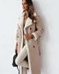 Winter Jacket With Belt Fashion Double Breasted Lapel Windbreaker Women's Long Trench Coat Mid-length Overcoat Clothing